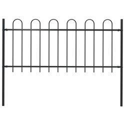 Gartenzaun mit Bgel-Design Stahl 1,7 m Schwarz