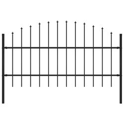 Gartenzaun mit Speerspitzen Stahl (0,75 - 1) x 1,7 m Schwarz