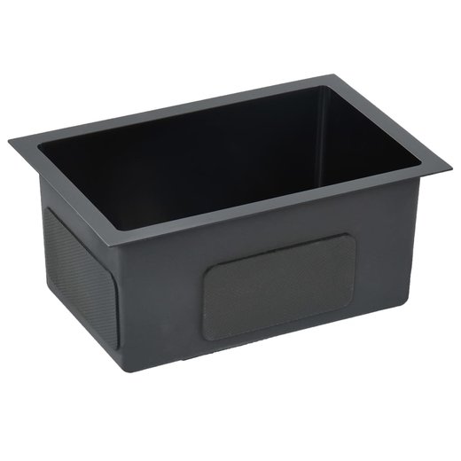 Handgemachte Einbausple mit Sieb Schwarz Edelstahl