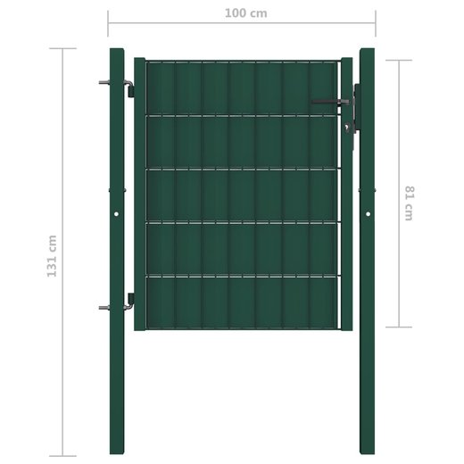 Zauntor PVC und Stahl 100x81 cm Grn