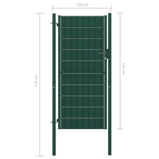 Zauntor PVC und Stahl 100x124 cm Grn