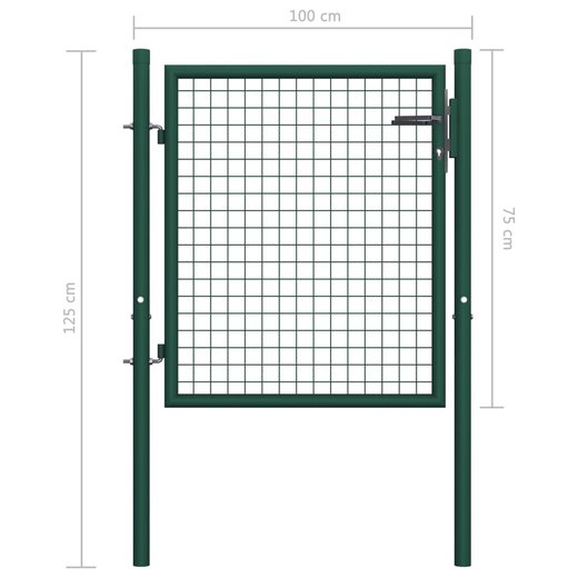 Zauntor Stahl 100 x 75 cm Grn