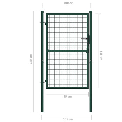 Zauntor Stahl 100 x 125 cm Grn