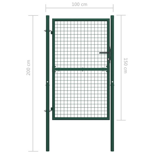 Zauntor Stahl 100x150 cm Grn