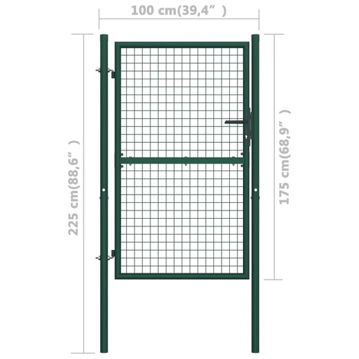 Zauntor Stahl 100x175 cm Grn