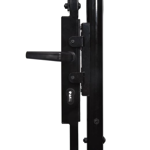 Zauntor Doppelflgel mit Speerspitzen Stahl 3 x 1,75 m Schwarz