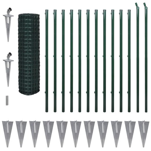 Eurozaun Stahl 25 x 1,7 m Grn