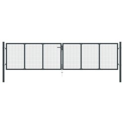 Mesh-Gartentor Verzinkter Stahl 400 x 125 cm Grau