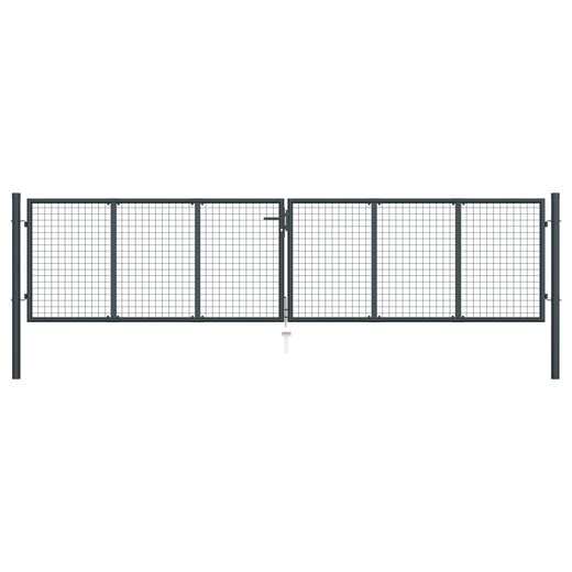 Mesh-Gartentor Verzinkter Stahl 400 x 150 cm Grau