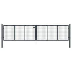 Mesh-Gartentor Verzinkter Stahl 400 x 150 cm Grau