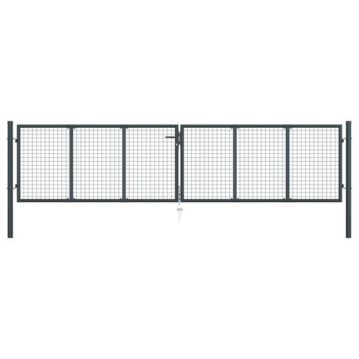 Mesh-Gartentor Verzinkter Stahl 400 x 175 cm Grau