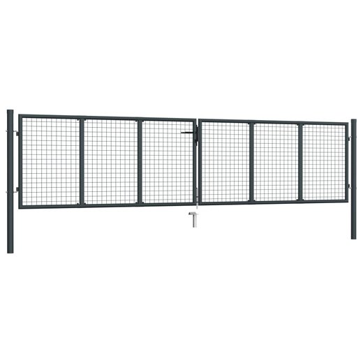 Mesh-Gartentor Verzinkter Stahl 400 x 175 cm Grau