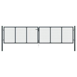 Mesh-Gartentor Verzinkter Stahl 400 x 175 cm Grau