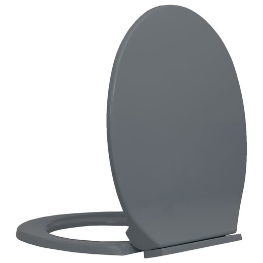 Toilettensitz mit Absenkautomatik Grau Oval