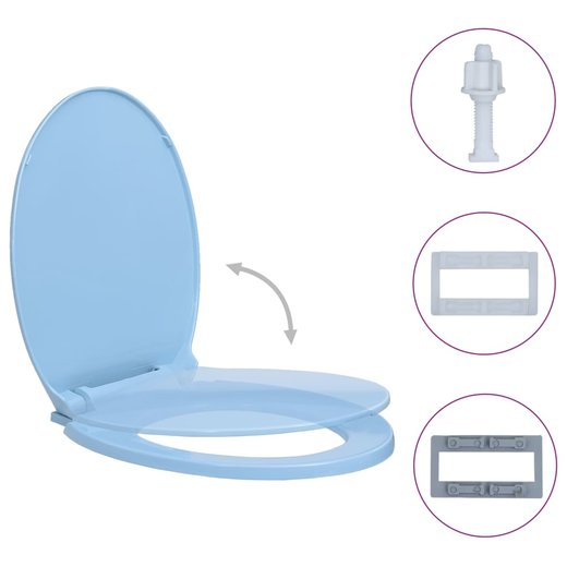 Toilettensitz mit Absenkautomatik Blau Oval