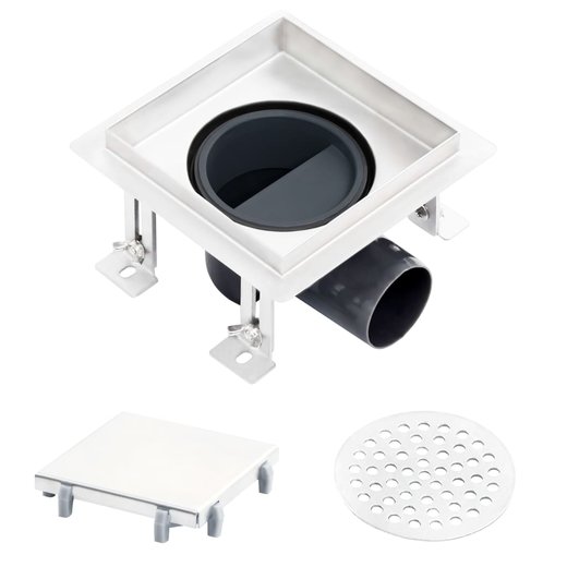 Duschablauf 2-in-1 Flacher und Flieseneinsatz-Deckel 12�12 cm