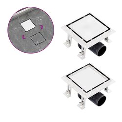 Duschablauf 2-in-1 Flacher und Flieseneinsatz-Deckel...