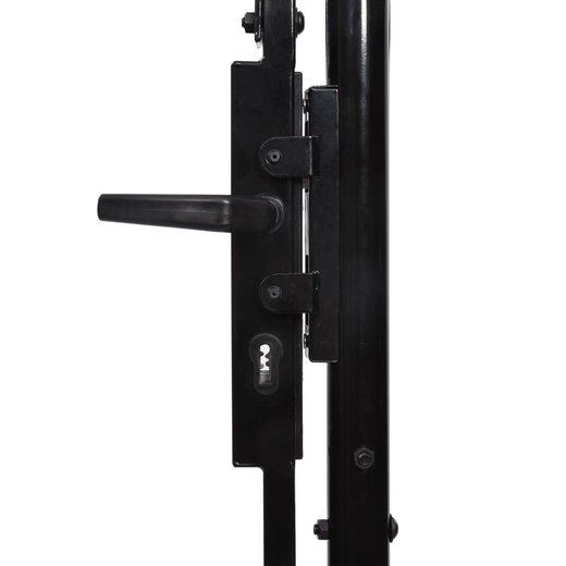 Zauntor Doppelflgel mit Speerspitzen Stahl 3 x 1,5 m Schwarz