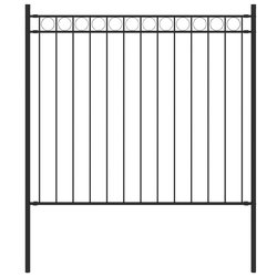 Gartenzaun Stahl 1,7x0,8 m Schwarz