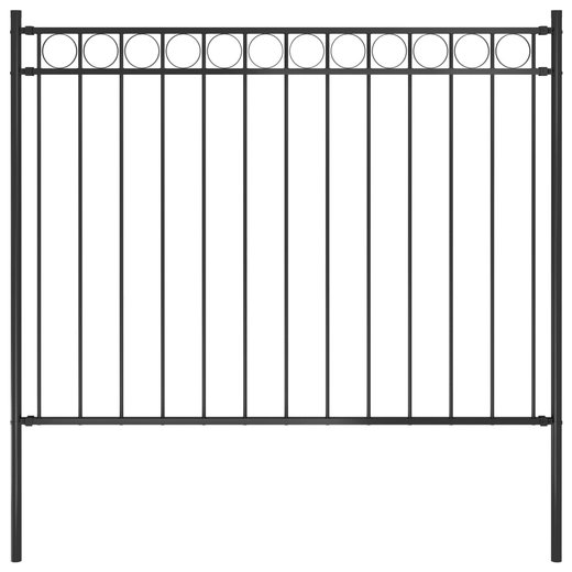 Gartenzaun Stahl 1,7x1 m Schwarz