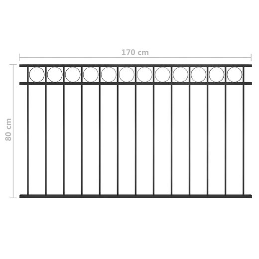 Zaunfeld Stahl 1,7x0,8 m Schwarz