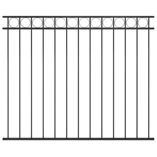 Zaunfeld Stahl 1,7x1,5 m Schwarz