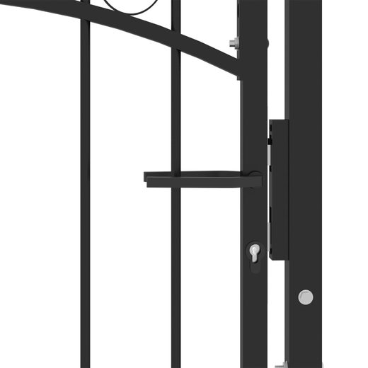 Zauntor mit Gewlbter Spitze Stahl 100x100 cm Schwarz