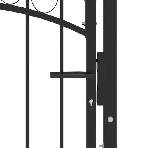 Zauntor mit Gewlbter Spitze Stahl 100x125 cm Schwarz