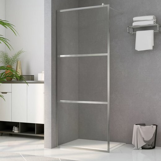 Duschwand fr Begehbare Dusche mit Klarem ESG-Glas 80x195 cm