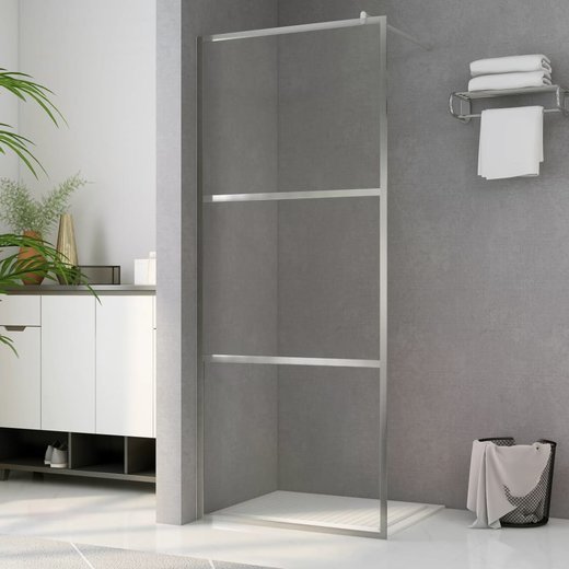 Duschwand fr Begehbare Dusche mit Klarem ESG-Glas 90x195 cm