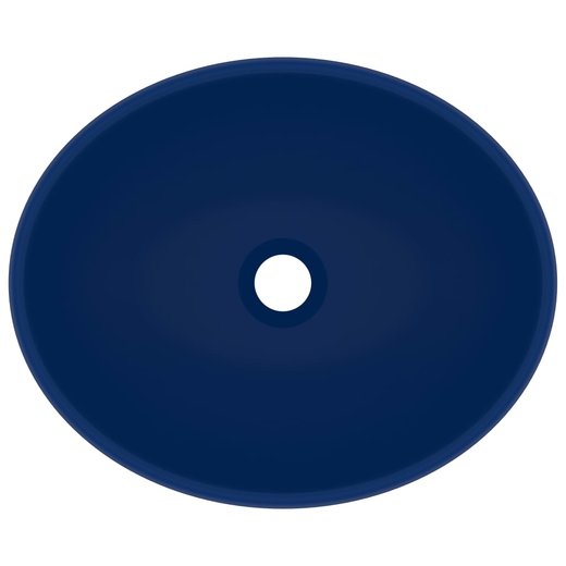 Luxurises Ovales Waschbecken Matt Dunkelblau 40x33 cm Keramik