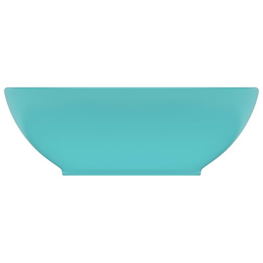Luxurises Ovales Waschbecken Matt Hellgrn 40x33 cm Keramik