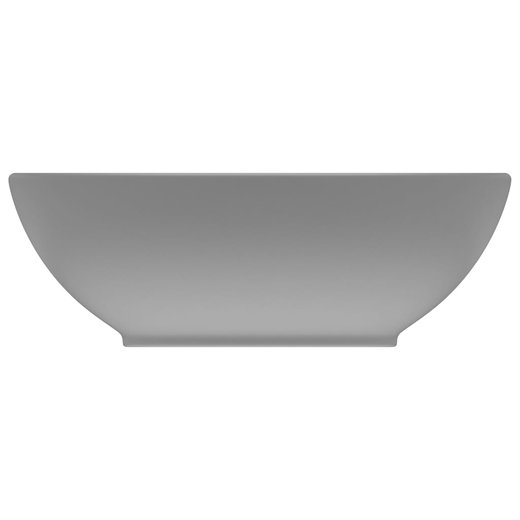 Luxurises Ovales Waschbecken Matt Hellgrau 40x33 cm Keramik