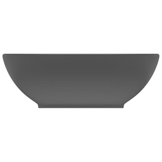 Luxurises Ovales Waschbecken Matt Dunkelgrau 40x33 cm Keramik