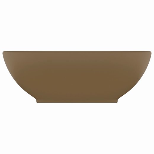 Luxurises Ovales Waschbecken Matt Creme 40x33 cm Keramik