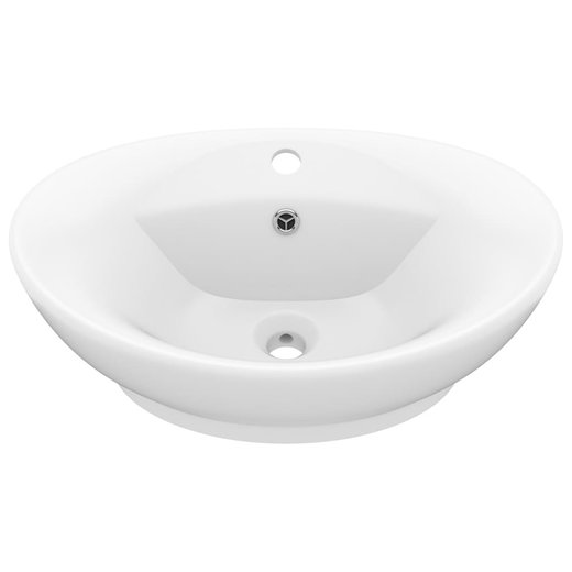 Luxus-Waschbecken berlauf Oval Matt-Wei 58,5x39 cm Keramik