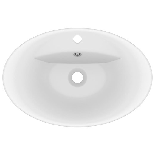 Luxus-Waschbecken berlauf Oval Matt-Wei 58,5x39 cm Keramik