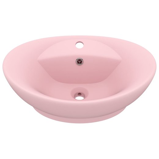 Luxus-Waschbecken berlauf Oval Matt-Rosa 58,5x39 cm Keramik