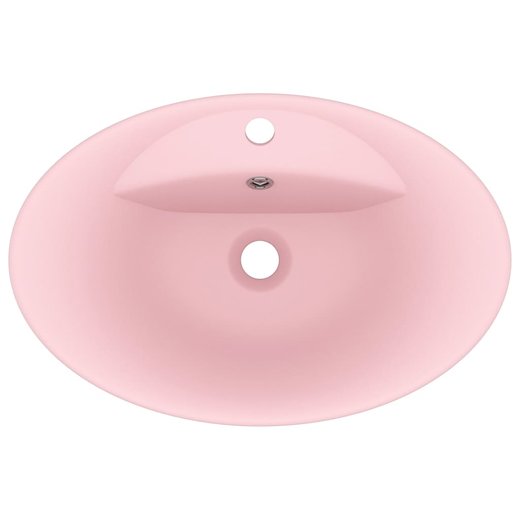 Luxus-Waschbecken berlauf Oval Matt-Rosa 58,5x39 cm Keramik