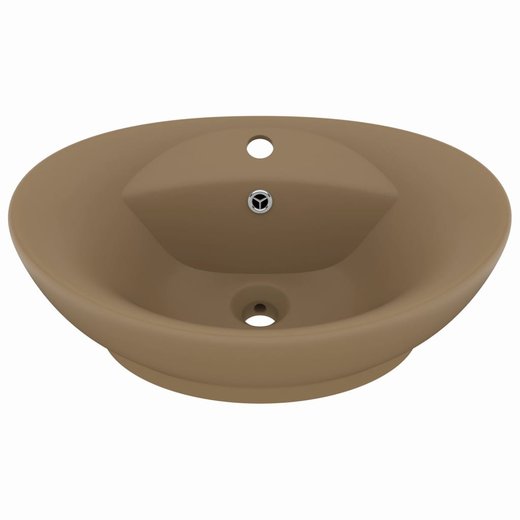 Luxus-Waschbecken berlauf Oval Matt Creme 58,5x39cm Keramik