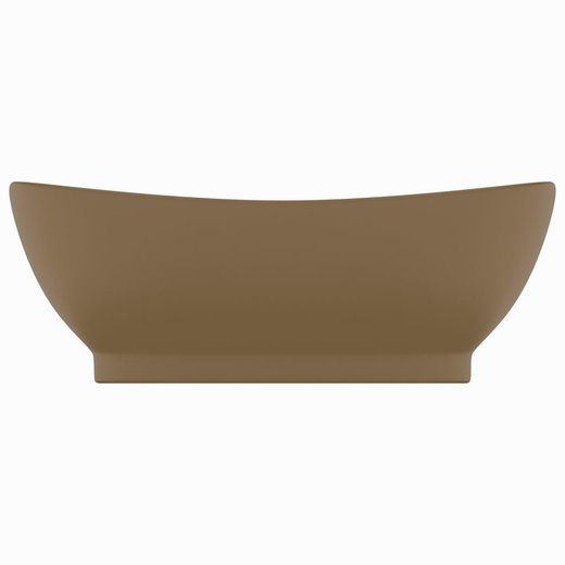 Luxus-Waschbecken berlauf Oval Matt Creme 58,5x39cm Keramik