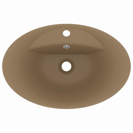 Luxus-Waschbecken berlauf Oval Matt Creme 58,5x39cm Keramik