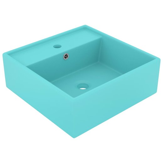 Luxus-Waschbecken berlauf Quadratisch Matt Hellgrn 41x41 cm