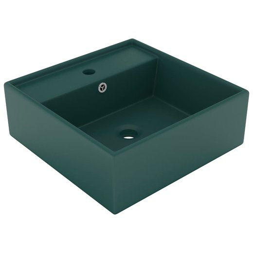 Luxus-Waschbecken berlauf Quadratisch Matt Dunkelgrn 41x41 cm