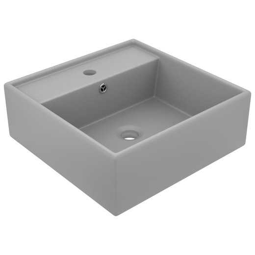 Luxus-Waschbecken berlauf Quadratisch Matt Hellgrau 41x41 cm