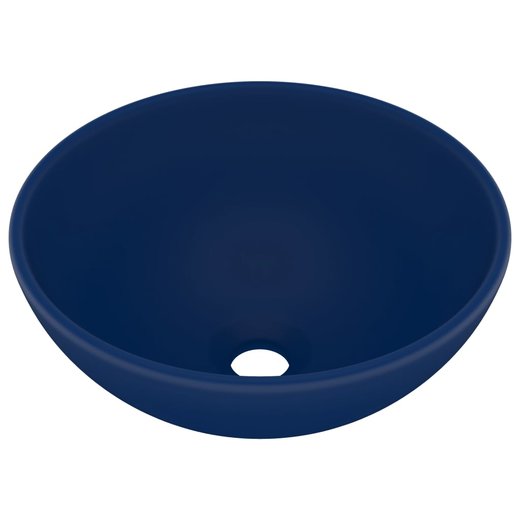 Luxus-Waschbecken Rund Matt Dunkelblau 32,5x14 cm Keramik
