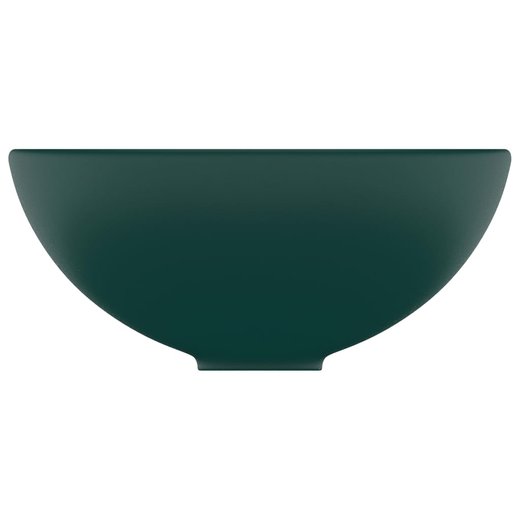Luxus-Waschbecken Rund Matt Dunkelgrn 32,5x14 cm Keramik