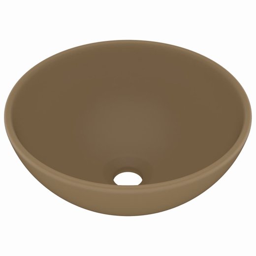 Luxus-Waschbecken Rund Matt Creme 32,5x14 cm Keramik