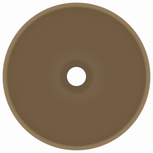 Luxus-Waschbecken Rund Matt Creme 32,5x14 cm Keramik
