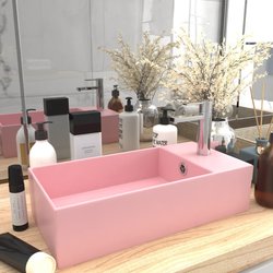 Badezimmer-Waschbecken mit berlauf Keramik Matt Rosa